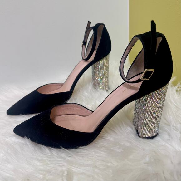 Kate Spade Aurora Borealis Crystal Heel Pumps Bling Statement Womens Sz 9.5 - Picture 1 of 13
